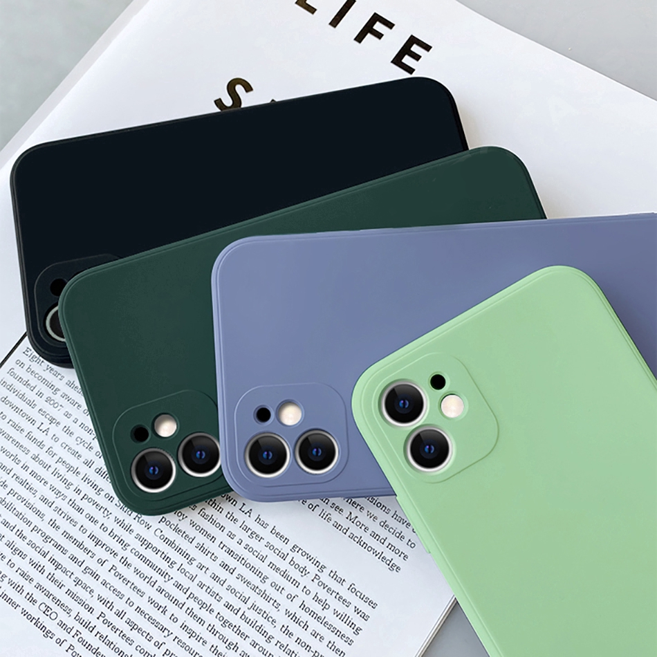 Ốp điện thoại silicon mềm màu trơn bảo vệ toàn diện camera cho iPhone 11 Pro Max X XS XR 6 7 8 6S Plus 7P 8P Plus | BigBuy360 - bigbuy360.vn