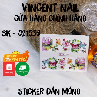 Sticker dán móng họa tiết hoa bướm - mẫu mới 2021