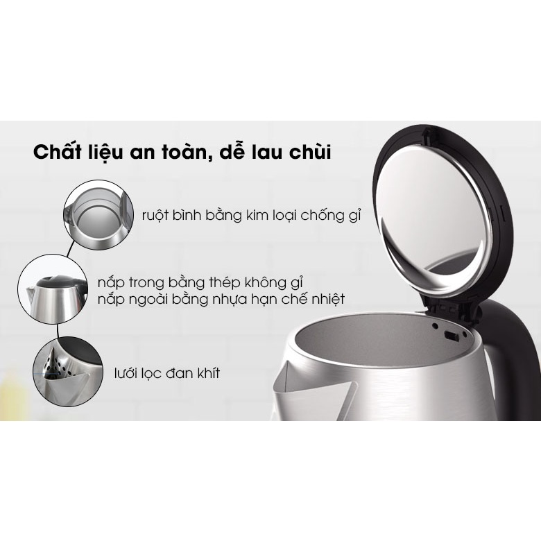 Tefal- Bình đun siêu tốc inox dung tích 1.7L KI800D68- Hàng chính hãng