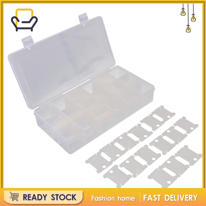 Hộp Đựng 18 Ngăn + 100 Cuộn Chỉ Thêu Bằng Nhựa