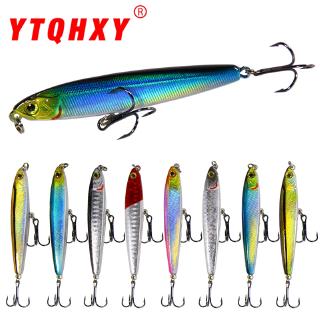 8 Màu 8cm / 10cm 4g / 18g Bút chì Nhựa nhân tạo Mồi cứng Wobblers Bút chì chìm chìm dài với lưỡi câu sắc bén 3D 3D Câu cá biển mồi câu cá ngoài trời Câu cá biển Mồi câu cá mồi Thức ăn cho cá