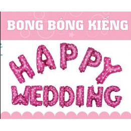 Bộ bóng 12 chữ HAPPY WEDDING trang trí tiệc, phòng cưới