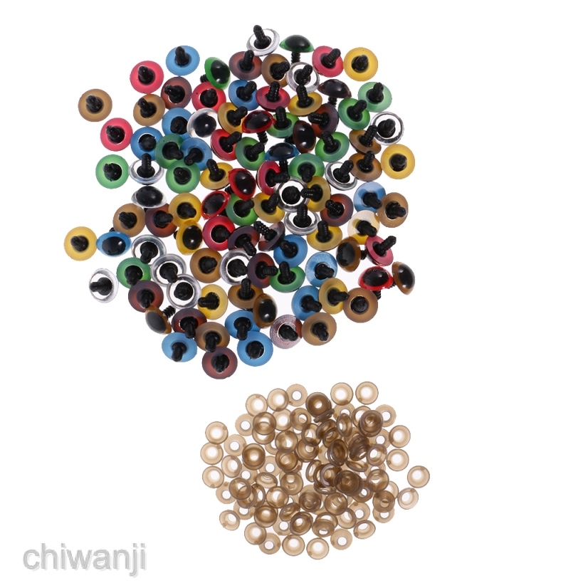 Set 100 Con Mắt Nhựa Nhiều Màu Sắc Cho Gấu Bông / Thú Nhồi Bông