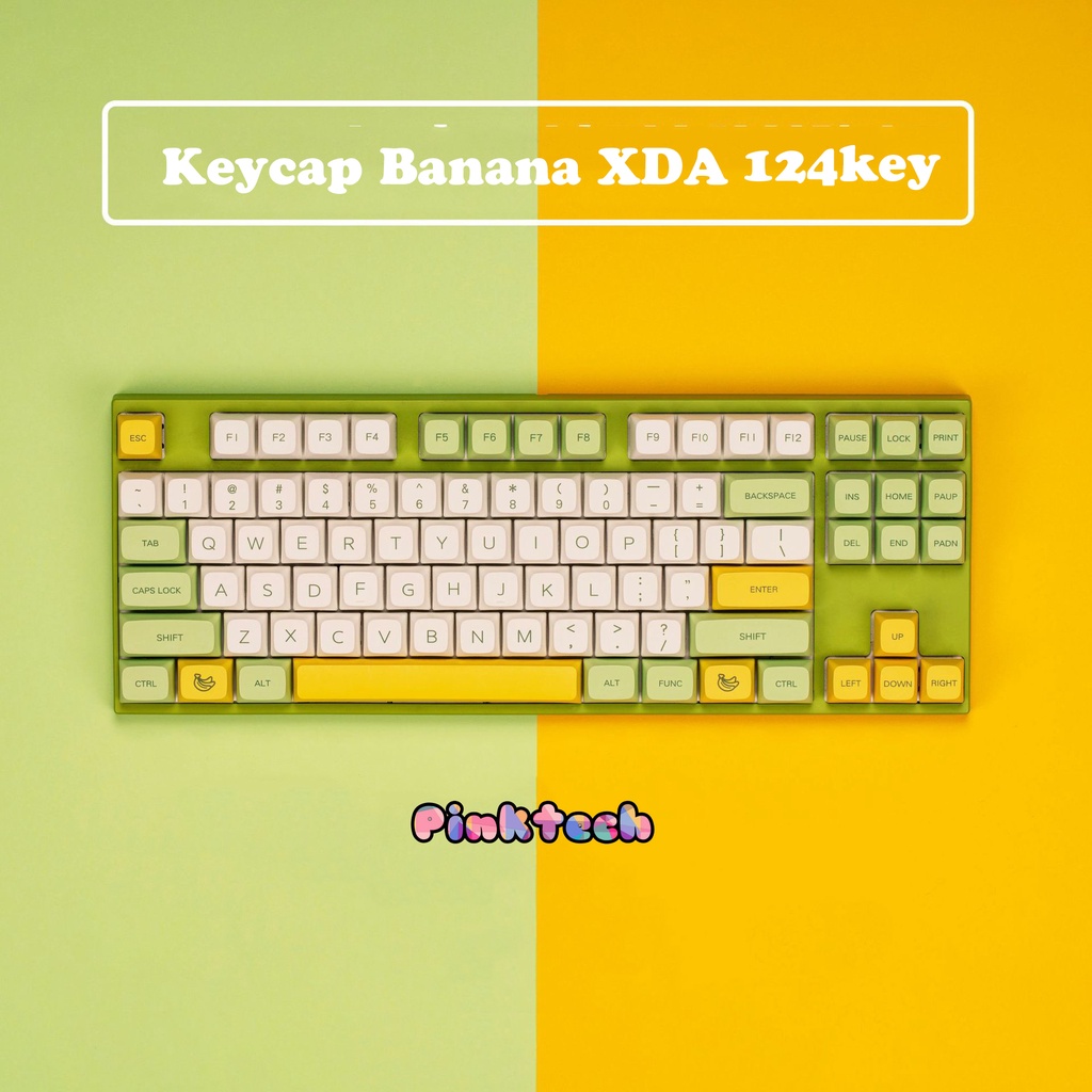 Keycap Banana XDA 124 key chất liệu PBT in Dyesud dành cho bàn phím cơ tằng kèm keypuller
