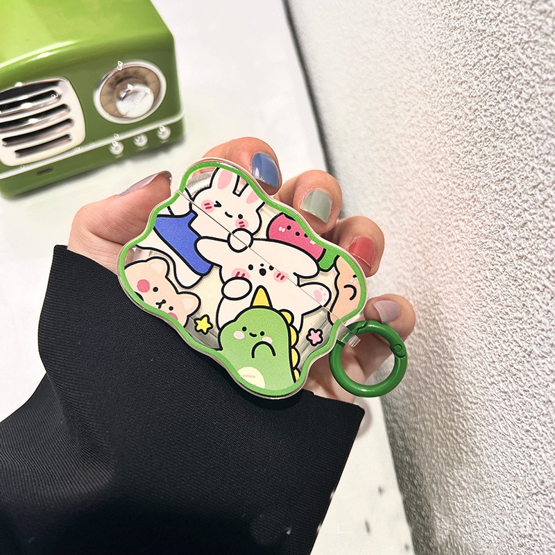 Case Ốp 3D TPU dành cho Airpods 1/2/Airpods 3/ Airpods Pro Khủng Long and Friend Kèm Khóa Treo