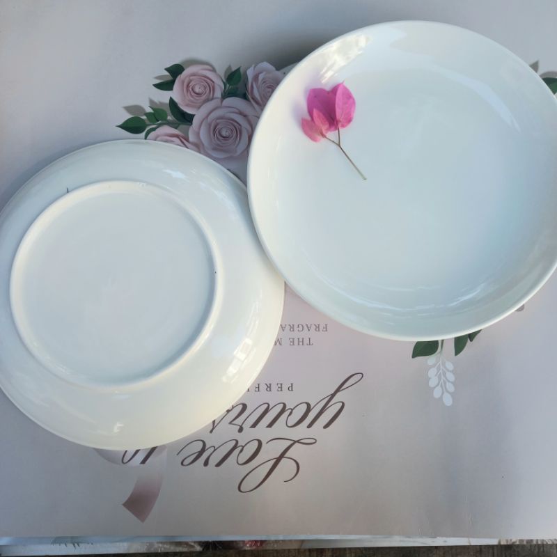 Đĩa sứ sâu lòng 9inch, đĩa sâu lòng/ đĩa sứ tráng men cao cấp