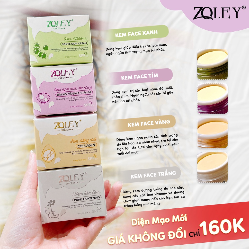 Kem Dưỡng Trắng Da Mờ Nám – Tàn Nhang ZOLEY 10g ( Face Zoley Tím )