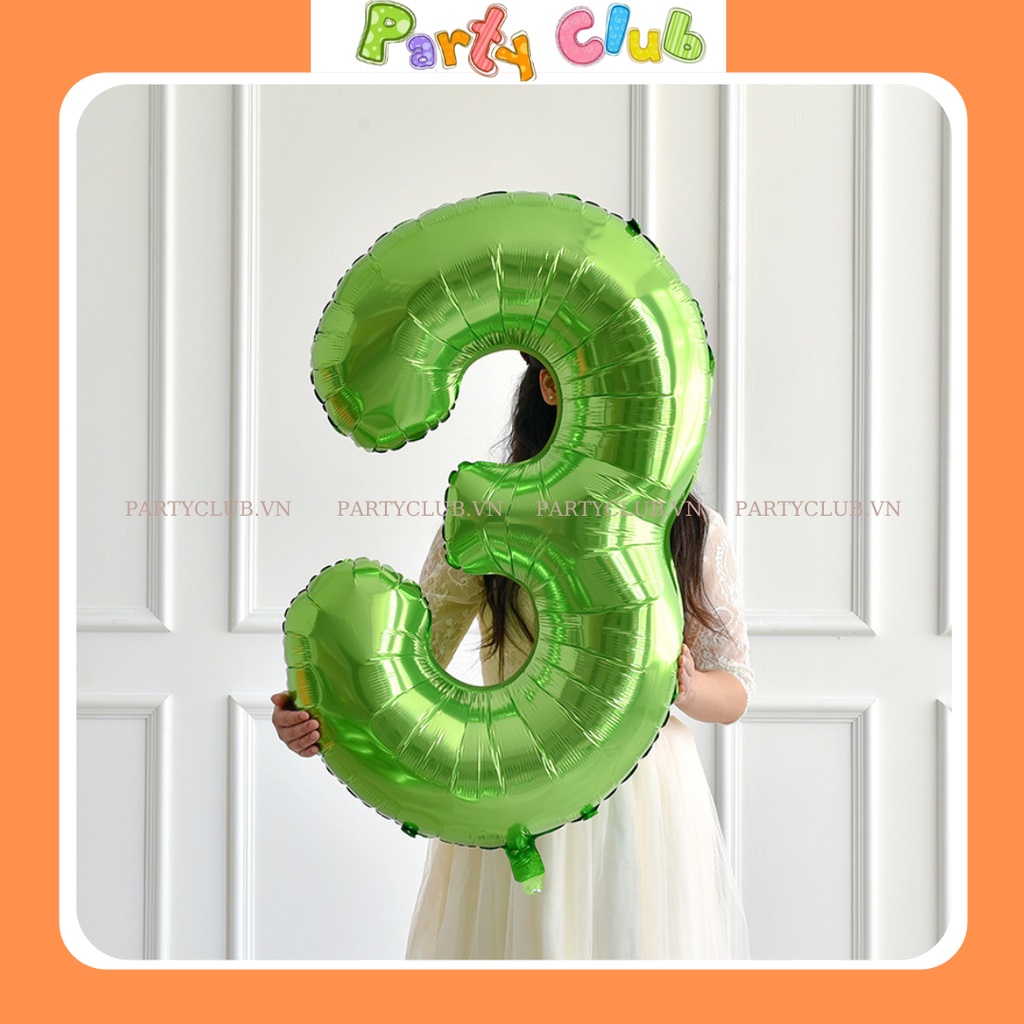 Bóng số tuổi sinh nhật màu xanh size đại 70cm