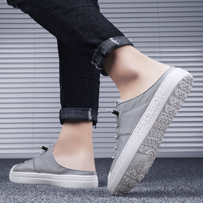 Giày Lười Vải Canvas Không Gót Thoáng Khí Thời Trang Mùa Hè Cho Nam