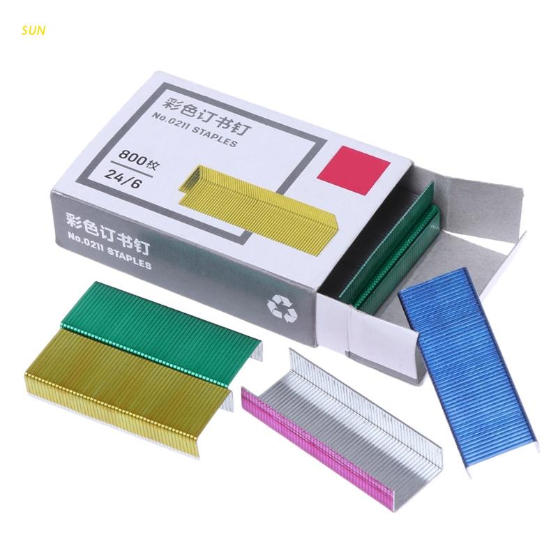 Hộp 800 Ghim Kim Loại 12mm Nhiều Màu Sắc
