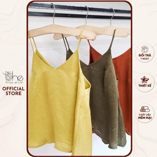 Áo hai dây lụa cổ V SA62