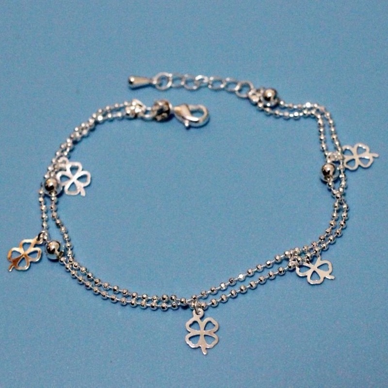 Vòng Đeo Tay Nhiều Lớp Hình Cỏ Bốn Lá Thời Trang Hàn Quốc Cho Nữ