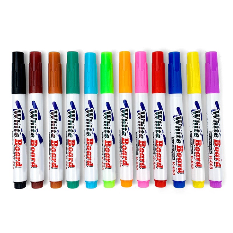 Set 12 Bút Lông Viết Bảng Có Thể Xóa Được Nhiều Màu Sắc Dành Cho Văn Phòng / Trường Học