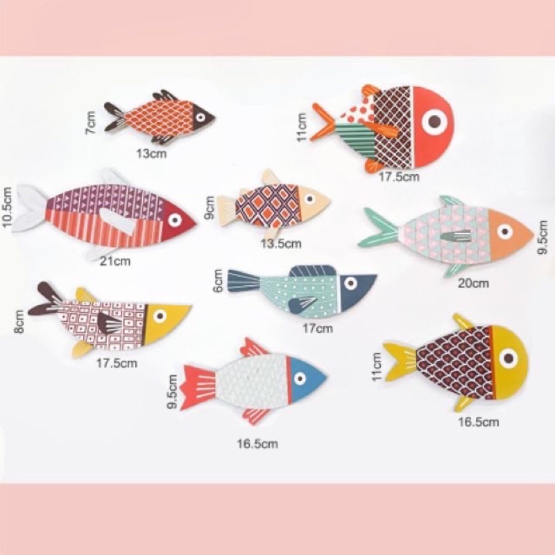 Bộ tranh Cá decor dán tường trang trí phòng khách, phòng ngủ, tranh cá treo tường gắn sẵn băng dính nano 3M