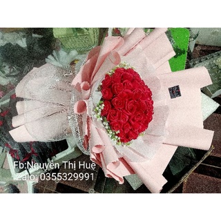 Bó 50 bông hoa hồng sáp