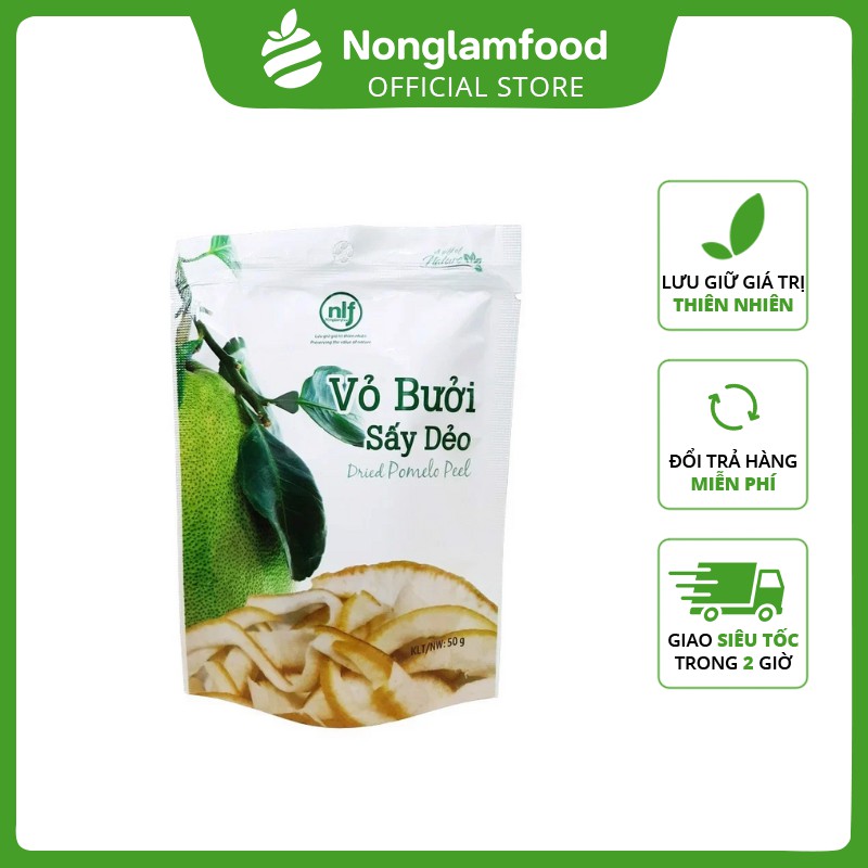 Vỏ bưởi sấy dẻo Nông Lâm Food gói 50g | Ăn vặt văn phòng | Healthy Snack