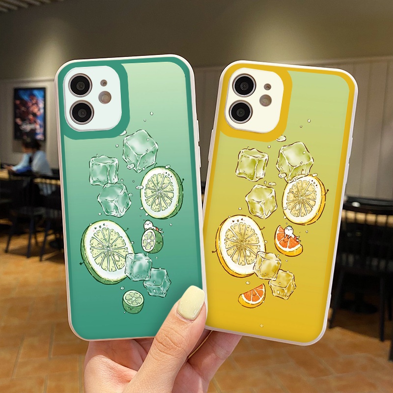 Ốp lưng IPHONE Chanh đá mát lạnh ốp iphone cạnh vuông 6 6plus 7 plus 8 x xr xsmax 11 promax 12 13 pro max