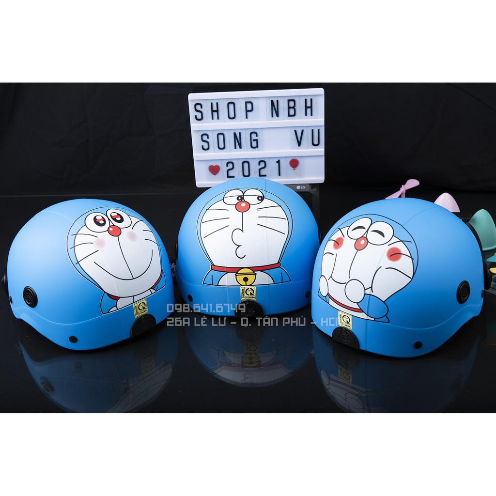 Mũ NÓN BẢO HIỂM DORAEMON Mở Mắt