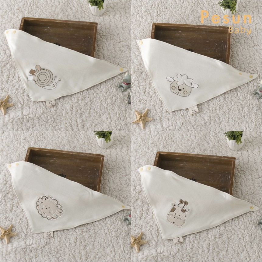 Khăn yếm dãi tam giác hàng cao cấp 1-5 tuổi 100% vải Cotton Hữu Cơ tự nhiên an toàn cho bé