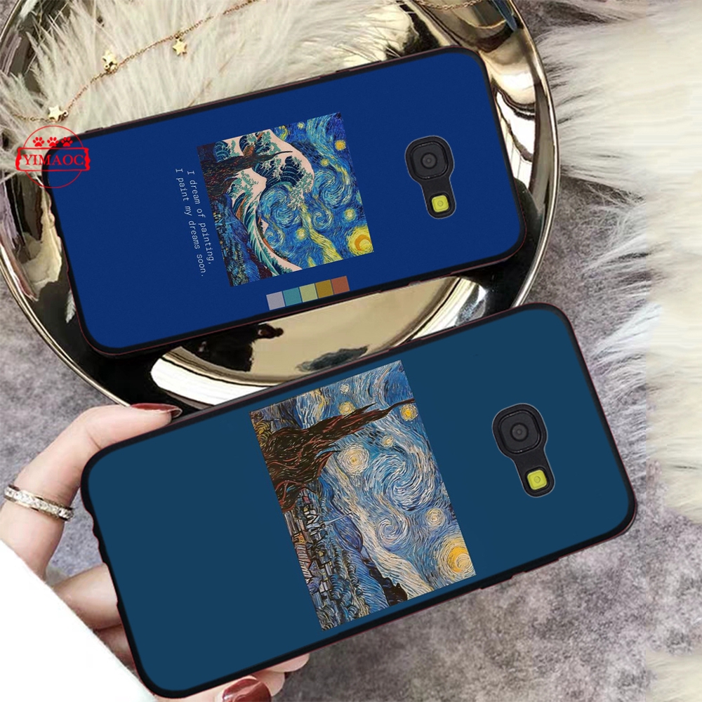Ốp điện thoại mềm hình tranh vẽ nghệ thuật 3T cho Samsung A3 A5 A6 Plus A7 A8 A9 2016 2017 2018 A20E