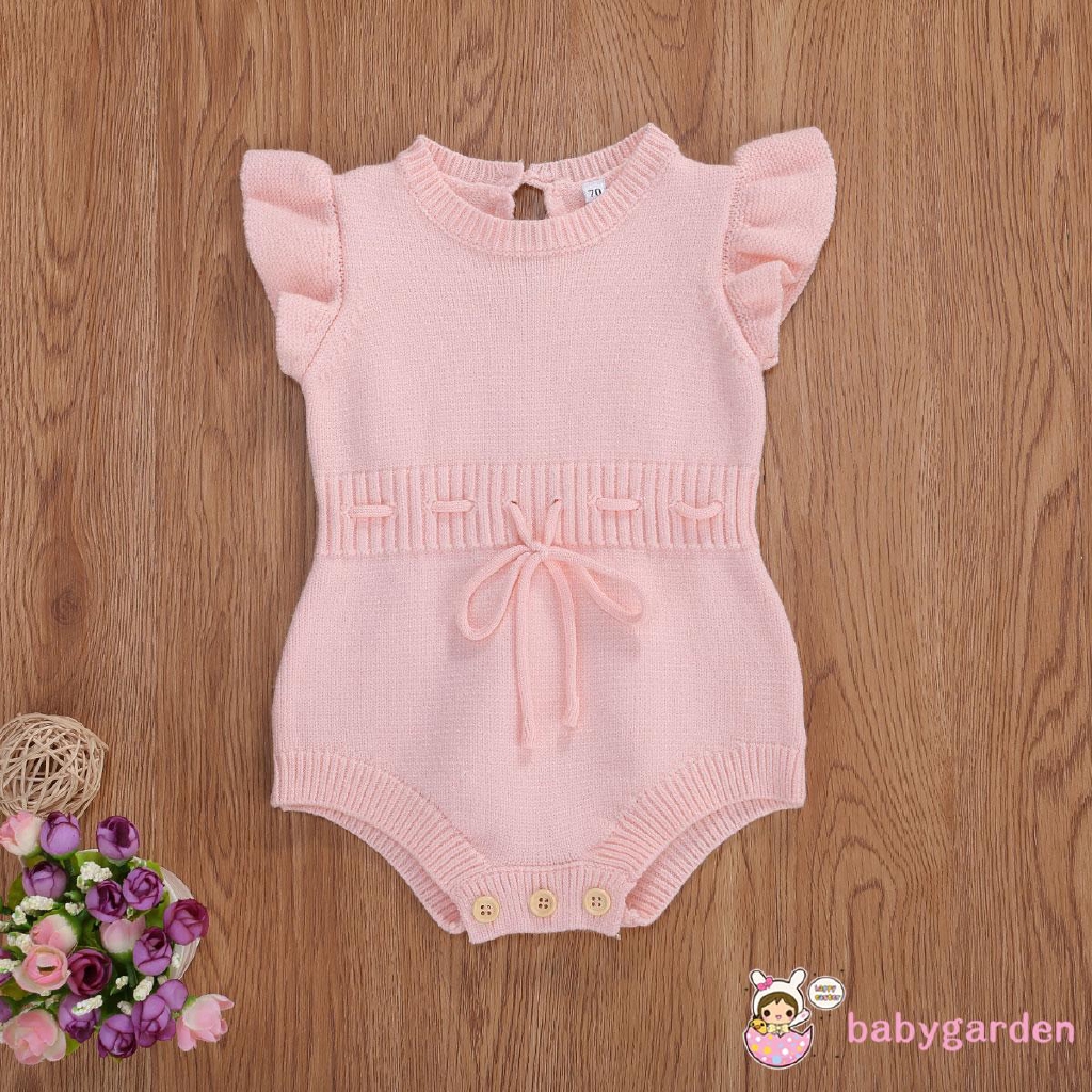 Áo liền quần tay cánh tiên màu trơn cho bé gái