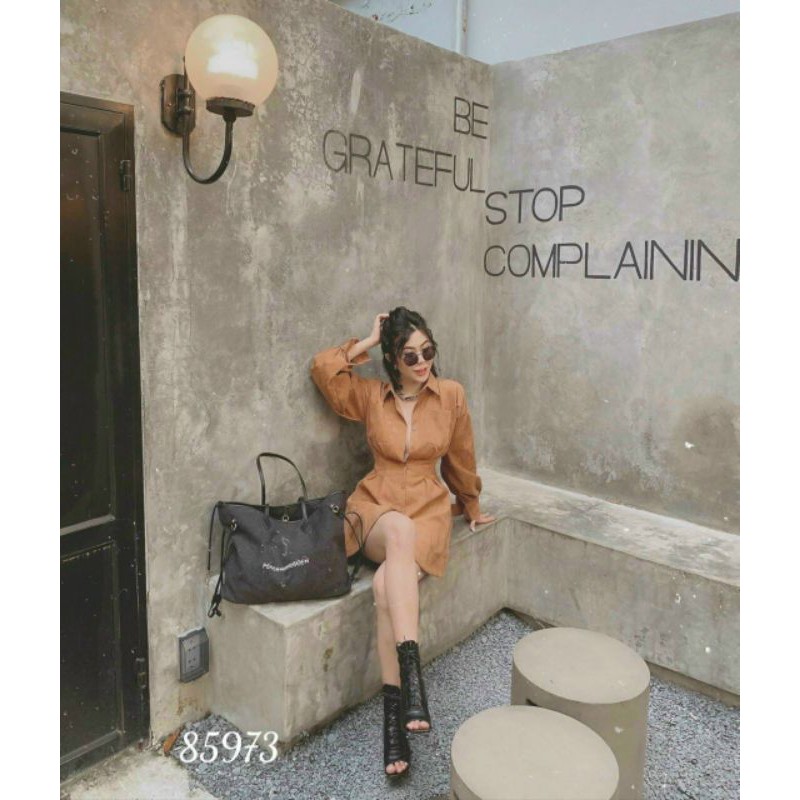 Váy công chúa dự tiệc cổ sơ mi tay dài vải mát đi chơi đi biển hàng cao cấp - 85973 | BigBuy360 - bigbuy360.vn