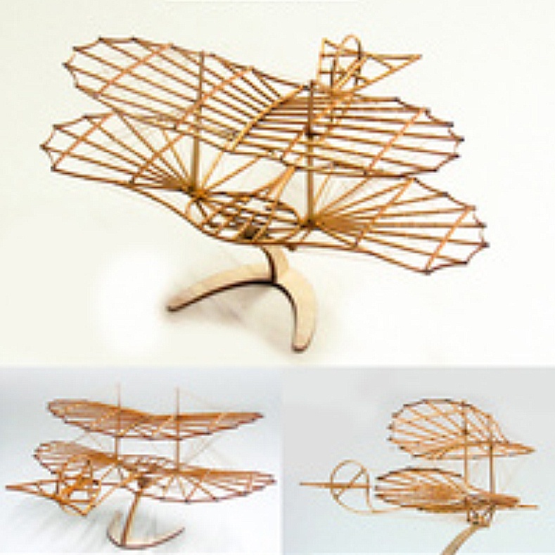 Bộ mô hình máy bay Otto Lilienthal 3D tự lắp ráp bằng gỗ Balsa 1