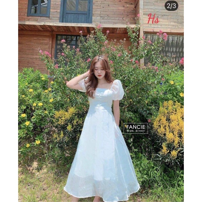 Váy cổ vuông hai lớp mút ngực HSU1