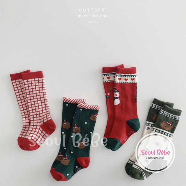 Tất noel Oottbebe Socks cho bé 0-9 tuổi made in Korea