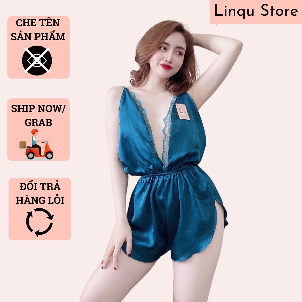 Đồ ngủ Sexy Jump chất Satin mặc ngủ vô cùng gợi cảm Freesize - Linqu Sleepwear