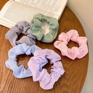 Dây Buộc Tóc Scrunchies Vải Màu Trơn Cổ Điển
