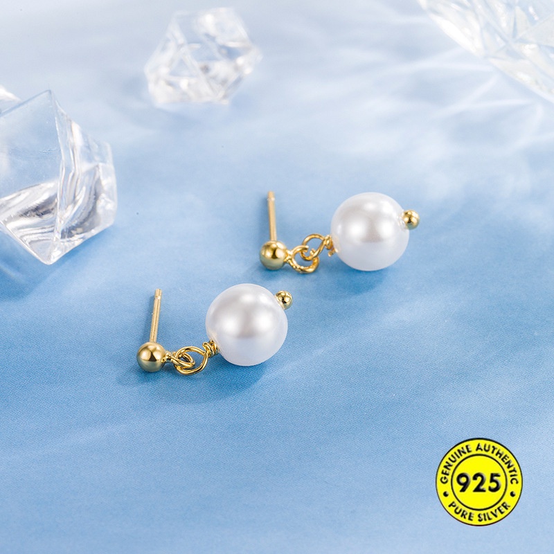 Khuyên Tai Bạc Sterling Đính Ngọc Trai Cao Cấp Thanh Lịch Và Tinh Tế