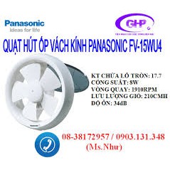 FV-20WU4 [GIAN HÀNG UY TÍN] [HÀNG CHÍNH HÃNG] Quạt hút âm tường Panasonic - FV-20WU4