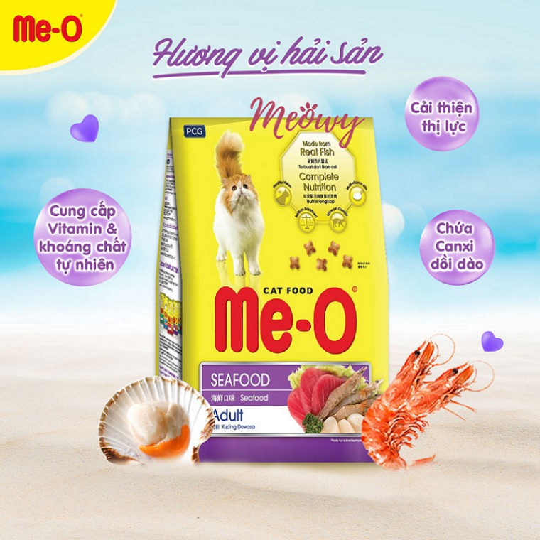 [1.2kg] Hạt Me-O cho Mèo Con 1.1kg - Me-O Mèo Trưởng Thành trên 1 năm tuổi - Me-O Vị Cá Ngừ - Me-O Vị Hải Sản