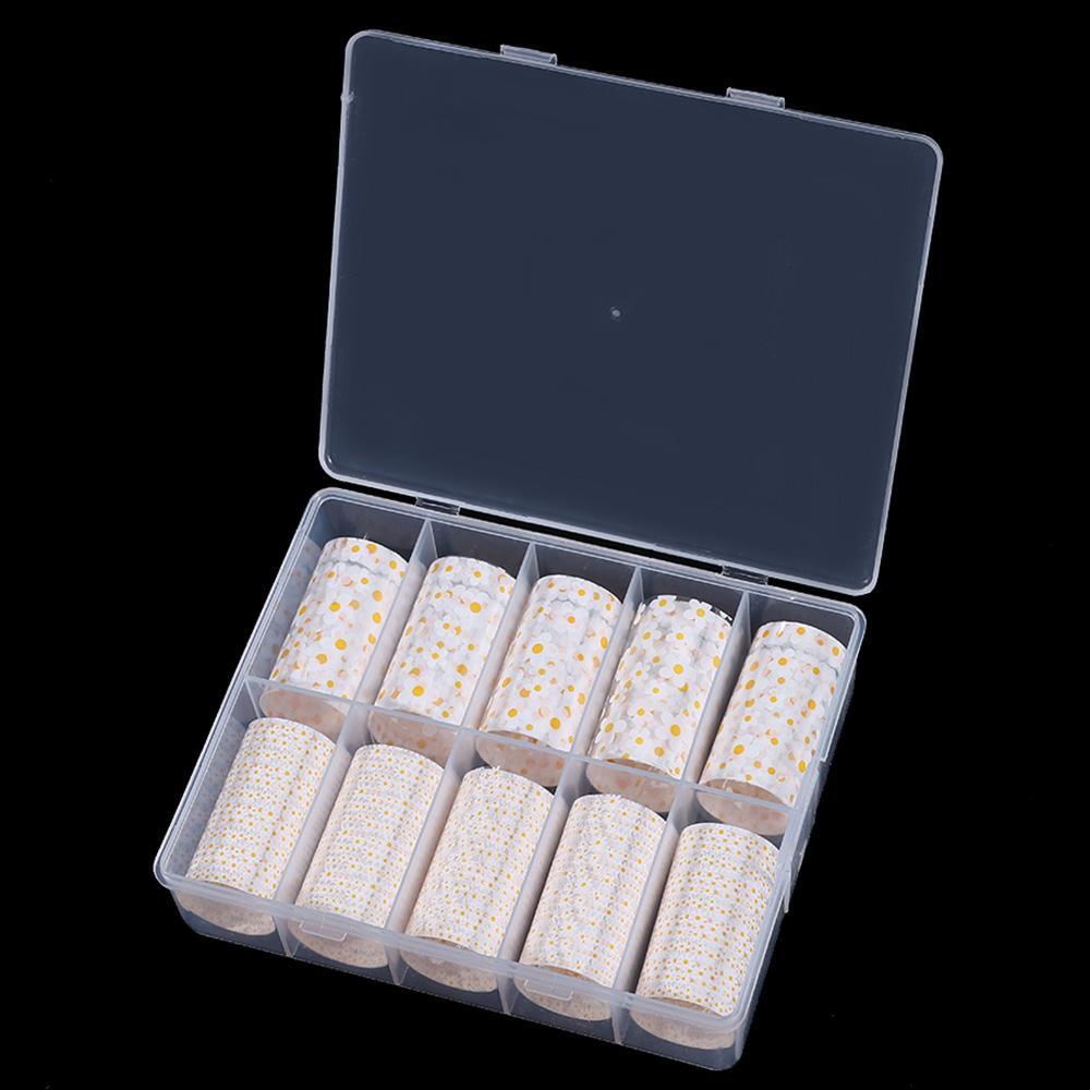 Miếng Dán Trang Trí Móng Tay Màu Laser Trong Suốt