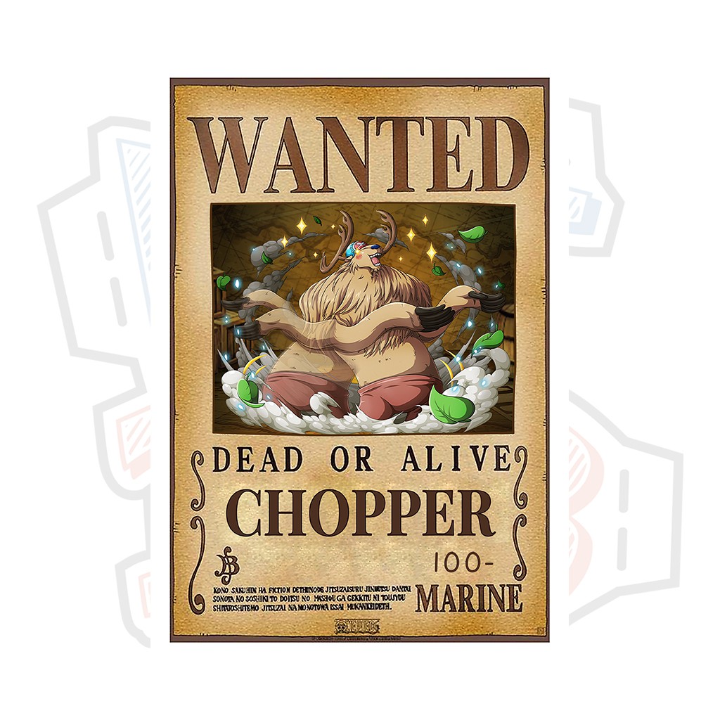 Poster truy nã Chopper ver 2 (Timeskip) - One Piece