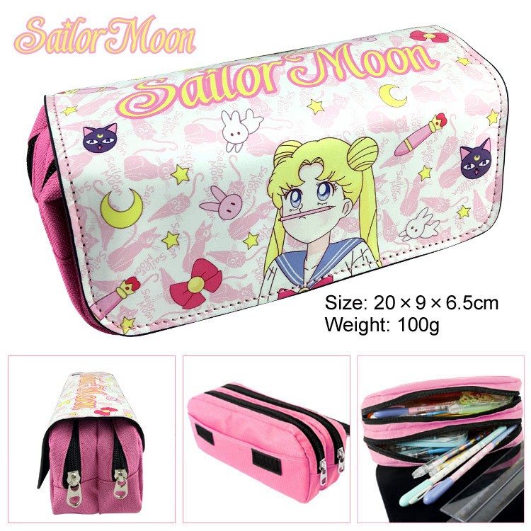 Sailor Moon Túi Đựng Bút / Mỹ Phẩm Họa Tiết Thủy Thủ Mặt Trăng Xinh Xắn