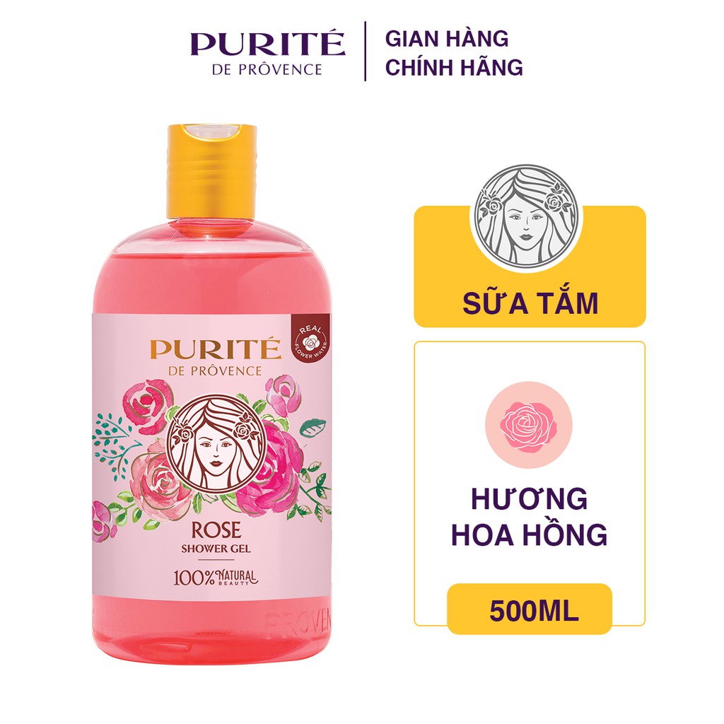 Combo Sữa Tắm Mềm Mịn Hoa Hồng Purité 500ml/chai + Sữa Tắm Thiên Nhiên Hoa Linh Lan Purité 500ml/chai | BigBuy360 - bigbuy360.vn