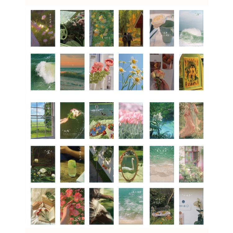 Hộp 30 tấm postcard thiệp phong cảnh sơn dầu nghệ thuật