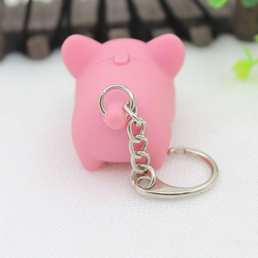 LANFY Móc Khóa Hình Heo Con Có Đèn LED Dễ Thương Giá Đỡ