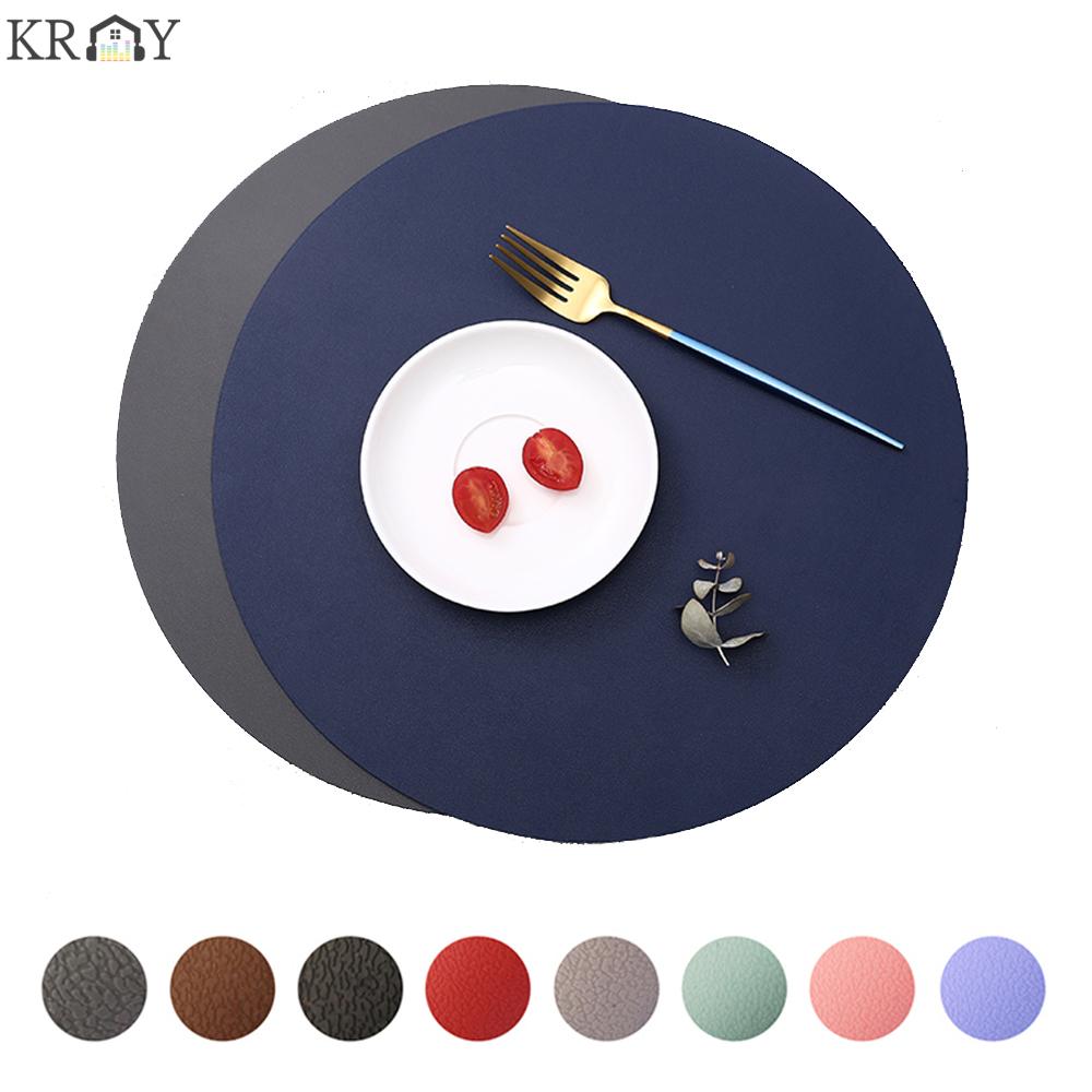 KRNY Waterproof Round Oilproof Heat Insulation Non-Slip Placemat