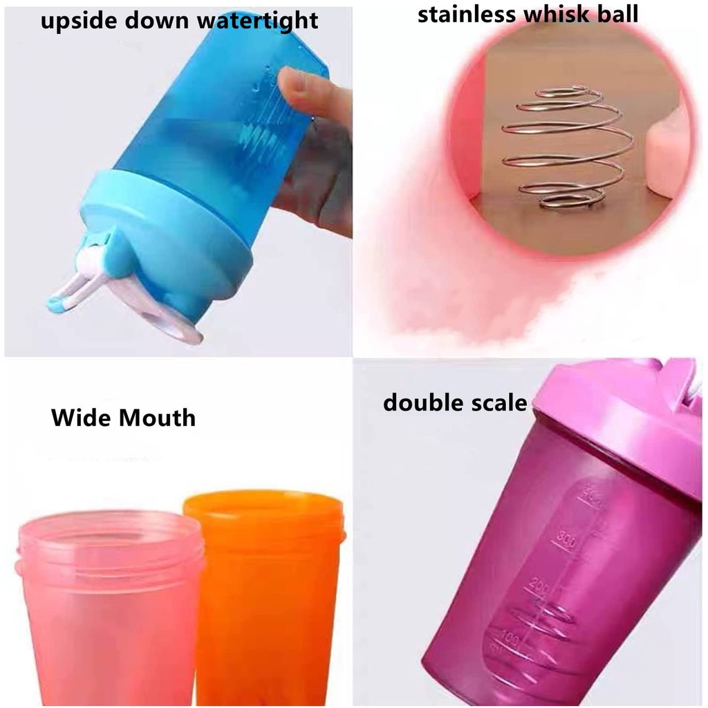Máy Xay Protein Chai Lắc Và Sử Dụng Ra Ngoài, Cốc Lắc Tốt Nhất (BPA free) Dụng Cụ Đánh Trứng Cho Chai Nước Kiểu Cổ Điển