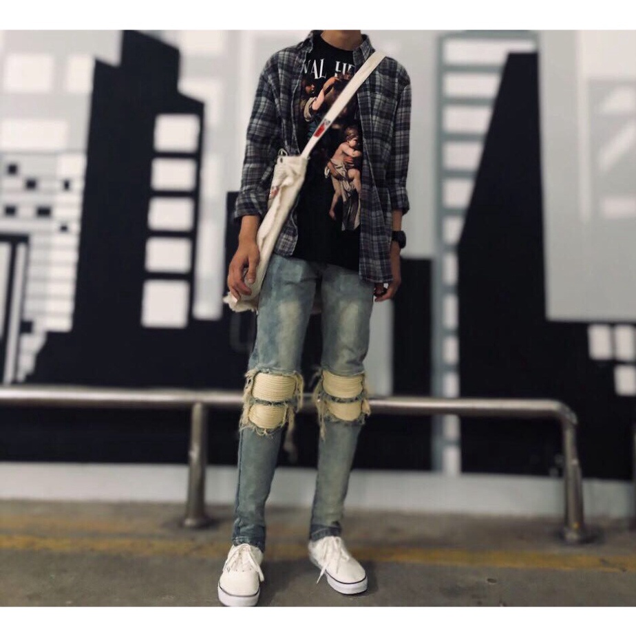Quần jean nam MIKENCO Distressed Jeans