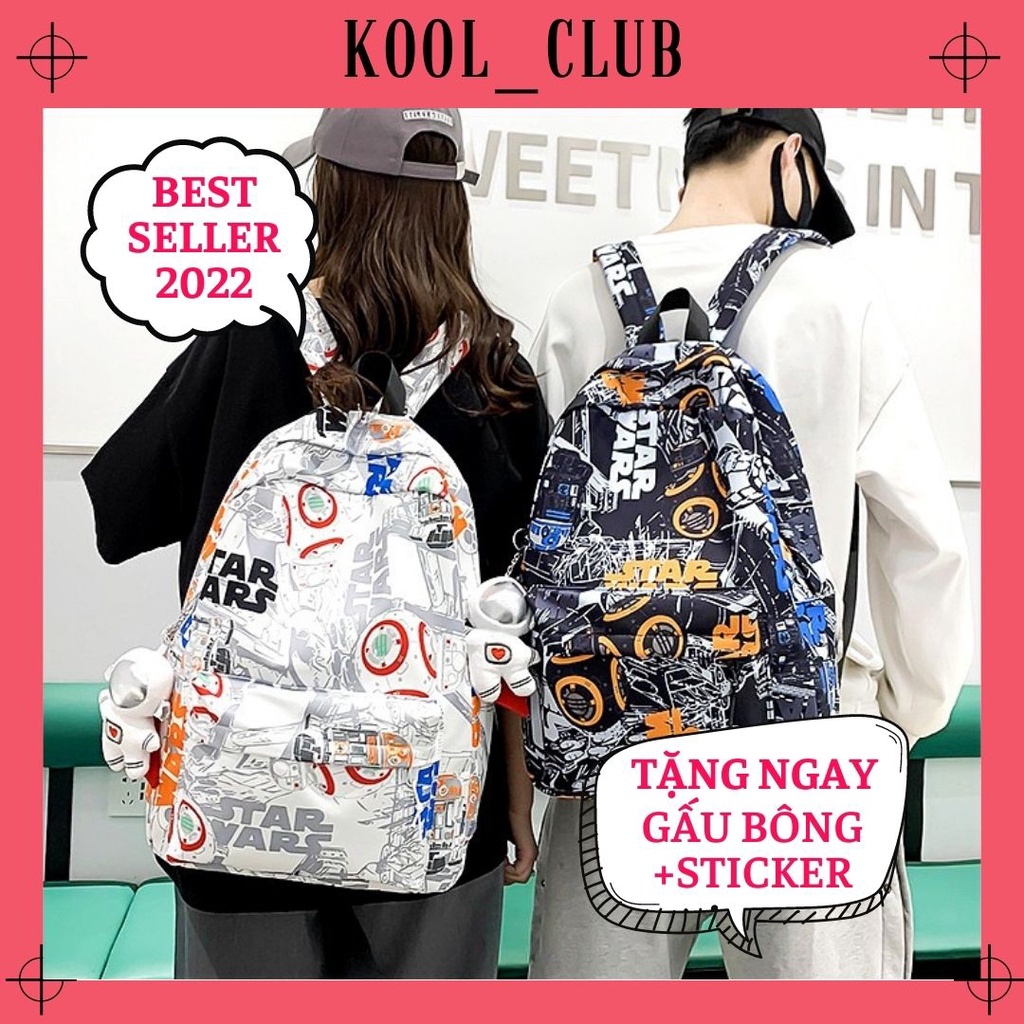 Balo Thời Trang Nam Nữ - Balo Ulzzang Teen Thể Thao Túi Cặp Xách Đi Học, Đi Chơi Du Lịch Đeo Vai Mẫu StarWar 2022