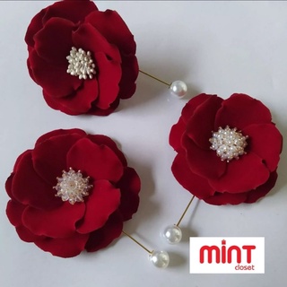 Hoa cài áo handmade đỏ đẹp