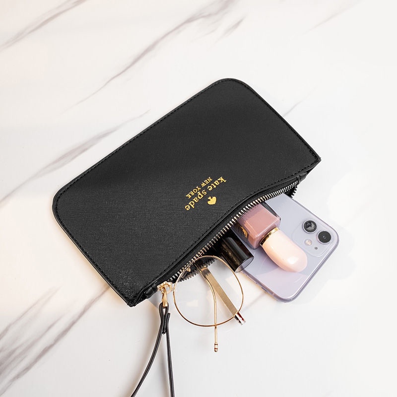 Ví Da PU Cầm Tay Họa Tiết Trái Tim Thời Trang Cho Nữ