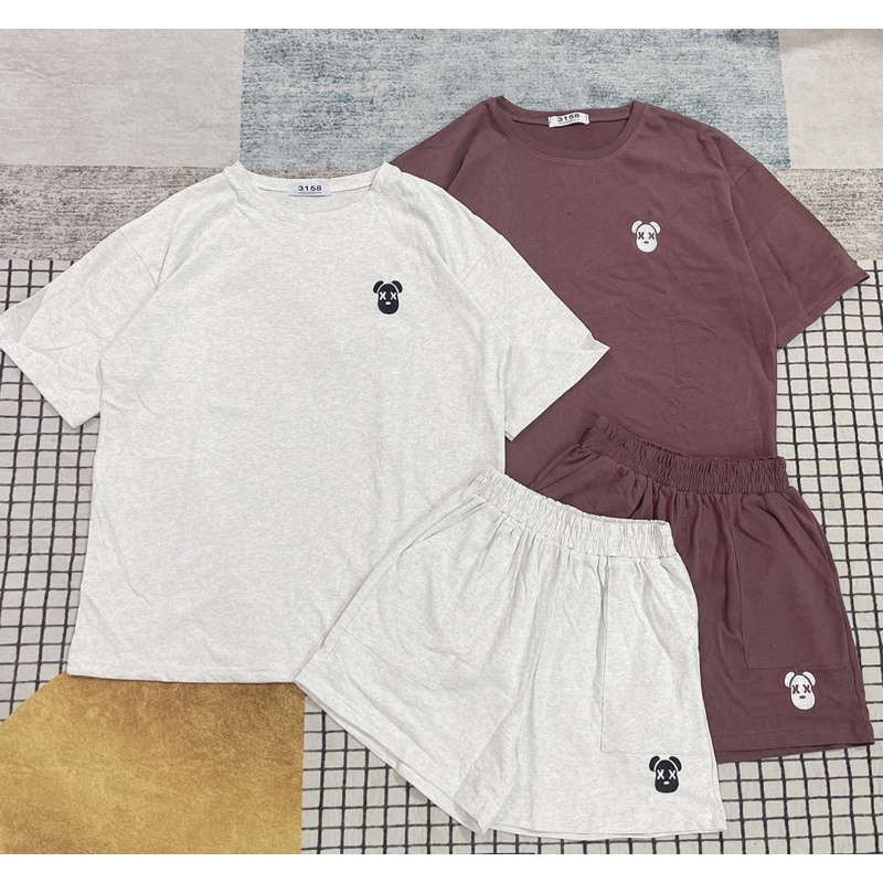 Bộ cotton 3158 hình gấu