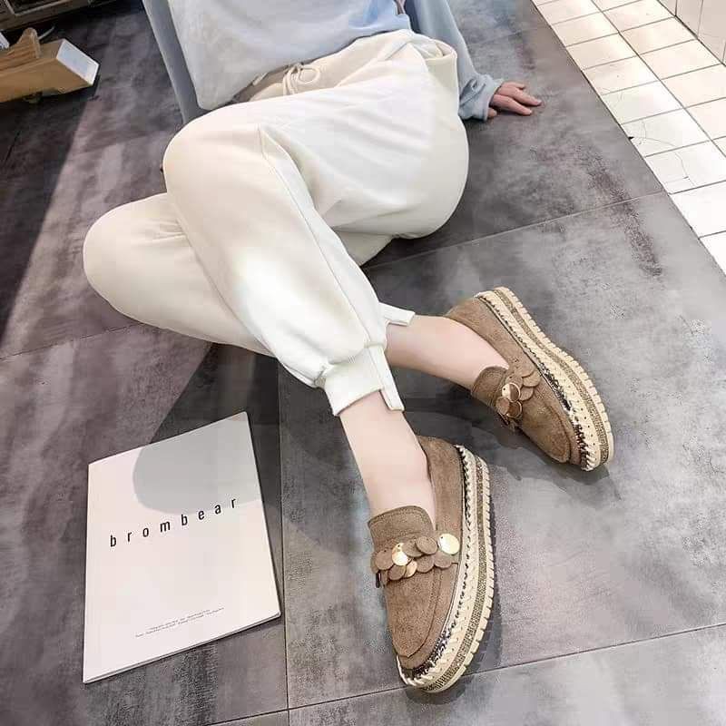 (ORDER BIGSIZE) Giày Lười đế viền đá siêu xinh big size nữ (35-43)