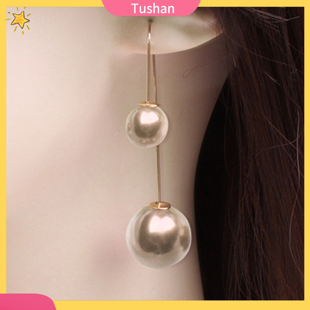 Khuyên tai chữ U đính ngọc trai giả thời trang cho nữ