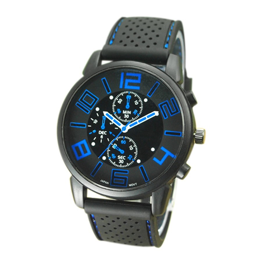 Đồng hồ quartz analog có dây đeo silicon phong cách thể thao thời trang cho nam